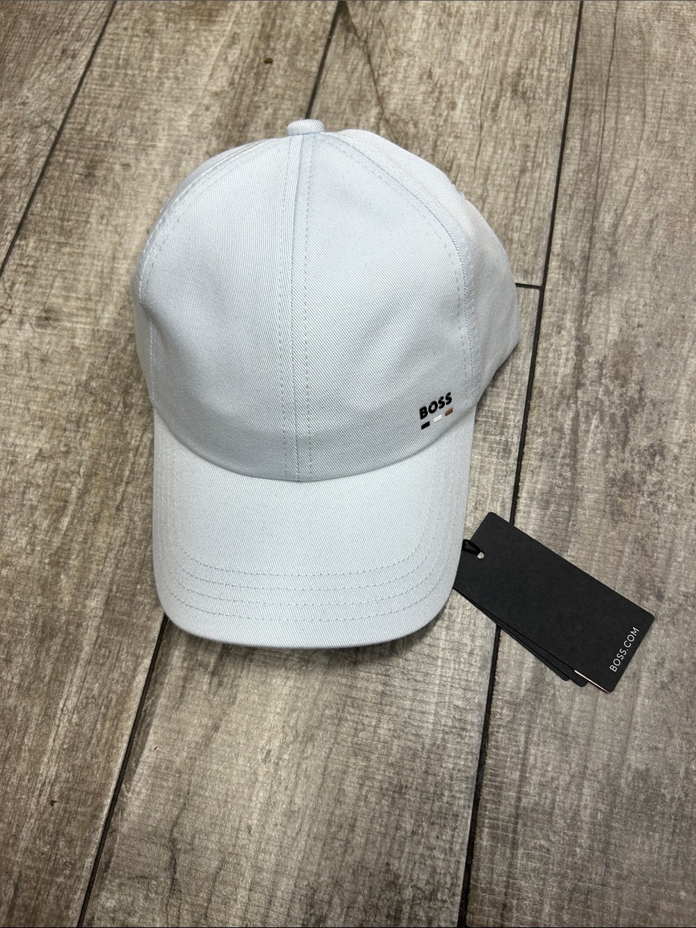 100% Authentic BOSS by Hugo Boss Baby Blue Cotton Baseball Cap with Subtle Logo
